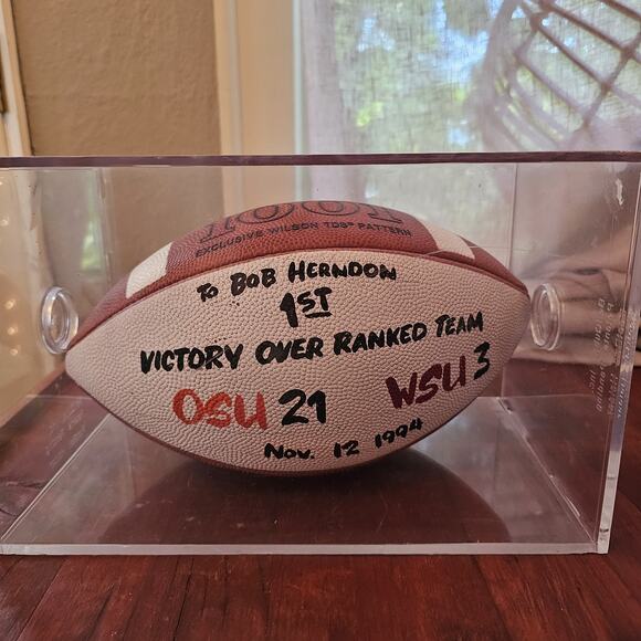 Game Used? Customized Oregon State Beavers Washington Commemorative Football - Picture 1 of 4